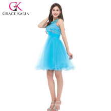 Grace Karin Nice Design Jóias Bling Bling sem mangas curto vestido de baile CL6151-3 #